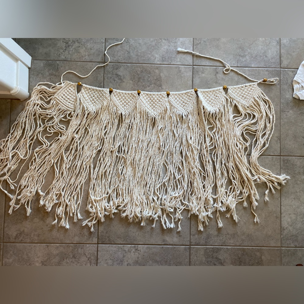 Large cream macrame wall hanging